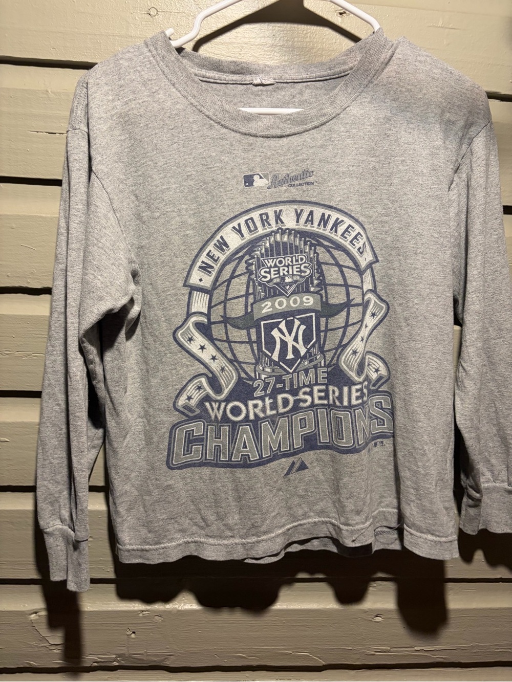 2009 New York Yankees World Series championship mlb baseball shirt long sleeve S